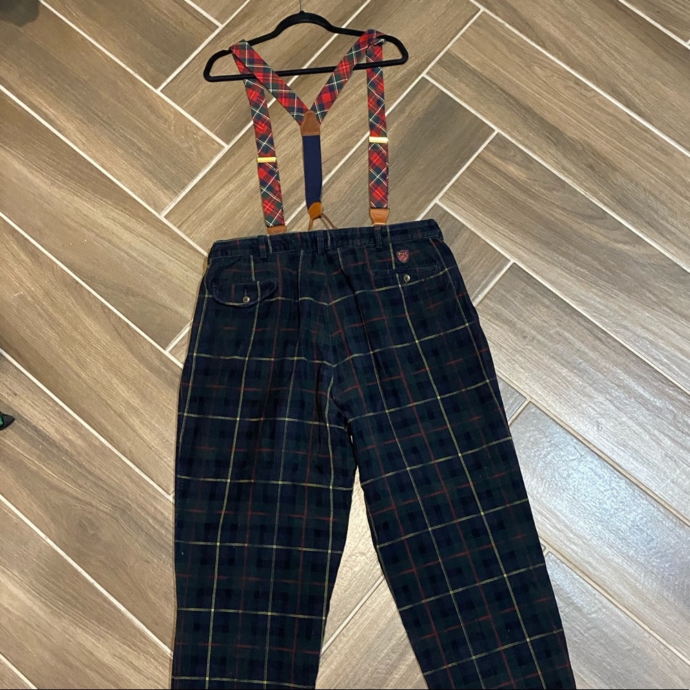 Polo Plaid With Suspenders Golf Pants Size: 40x30 - Picture 5 of 9